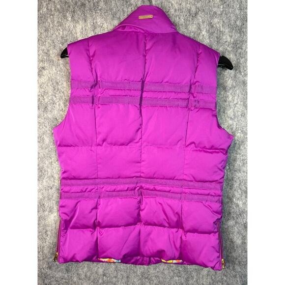 Lilly Pulitzer Kate Purple Gold Puffer Vest Floral Lining - Small Style 73540 - Picture 3 of 9